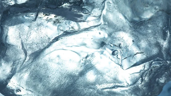 Lód Streszczenie Tekstura Sieć Pęknięć Kawałek Lodu Niebieski — Zdjęcie stockowe