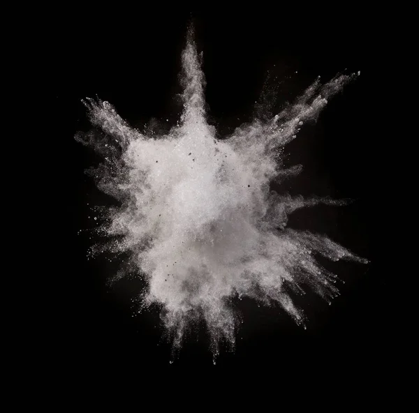 Freeze Motion Shot Color Powder Explosion Isolated Black Background — Stock Photo, Image