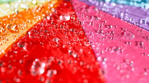 Gocce Pioggia Ombrello Colorato Movimento Congelamento — Foto Stock