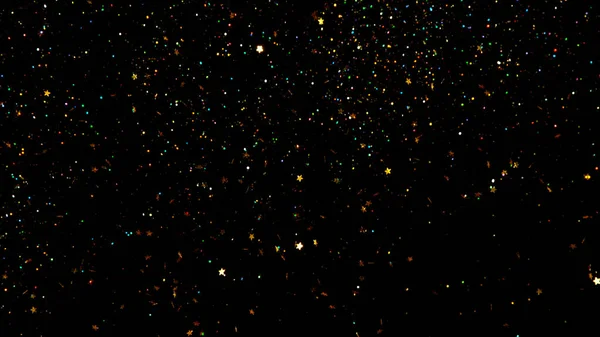 Абстрактні Блискучі Золоті Частки Чорному Тлі — стокове фото