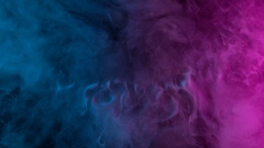 Neon atmospheric smoke, abstract background, close-up.