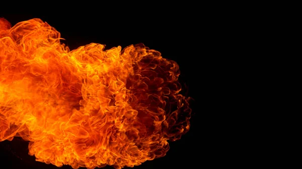 Siyah Arkaplanda Yangın Patlamaları Yakın Plan — Stok fotoğraf