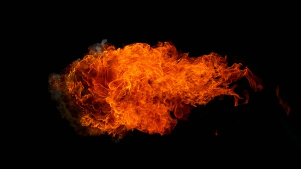 Feuergefechte Auf Schwarzem Hintergrund Nahaufnahme — Stockfoto