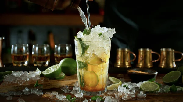 Mojito Cocktail Bar Dark Toned Background — Stock Photo, Image