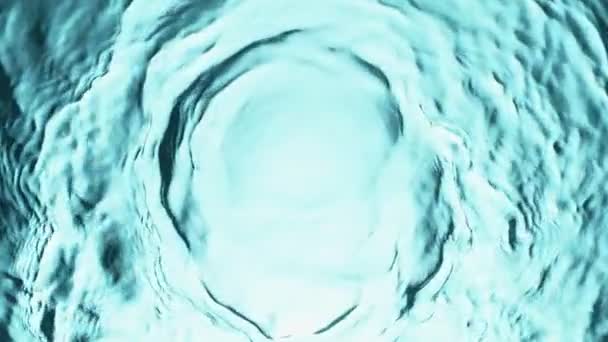 Super Slow Motion Splashing Water Surface Light Blue Pink Background — Stock Video
