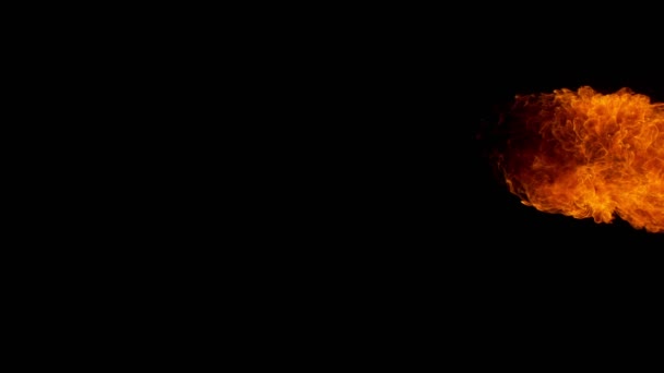 Super Pomalý Pohyb Požáru Izolované Černém Pozadí Natočeno Vysokorychlostní Kameře — Stock video
