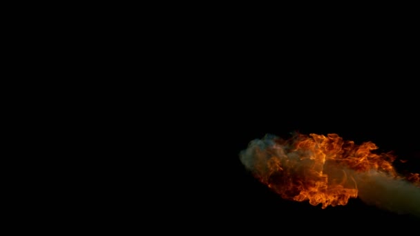 Super Pomalý Pohyb Požáru Izolované Černém Pozadí Natočeno Vysokorychlostní Kameře — Stock video