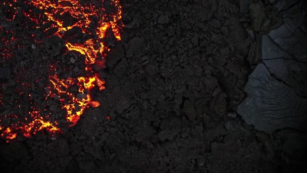 Flygfoto Texturen Ett Stelnande Lavafält Närbild — Stockvideo