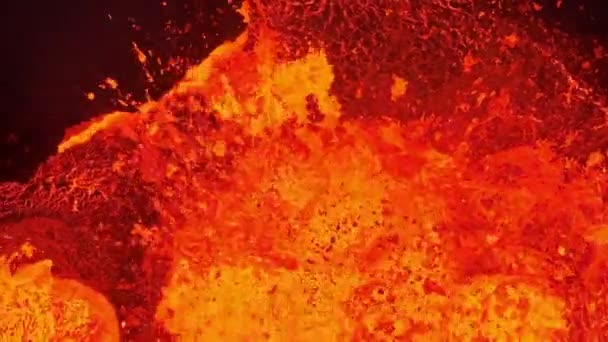 Schöne Luftaufnahme Des Aktiven Vulkans Extreme Nahaufnahme — Stockvideo