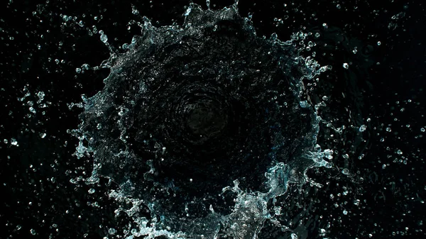 螺旋桨形状旋转水的冻结运动 在高速电影摄影机上拍摄 1000 Fps — 图库照片