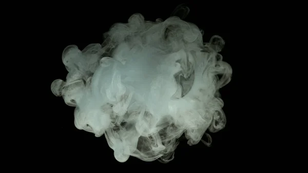 Small White Smoke Ball Isolated Black Background — Stock Photo, Image