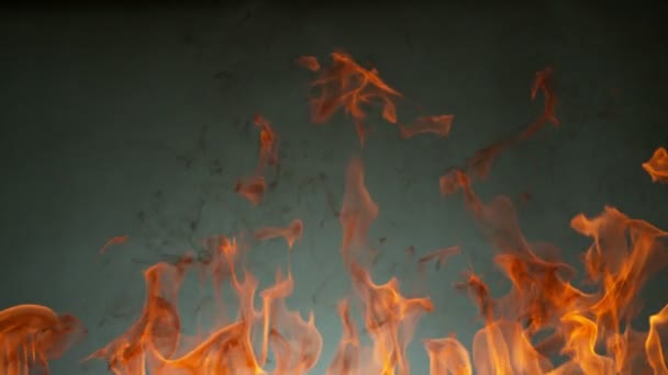 Super Zpomalení Ohně Plameny Izolované Černém Pozadí Natočeno Vysokorychlostní Kameře — Stock video