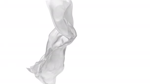 Weißes Transparentes Seidengewebe Das Vom Wind Fließt Super Zeitlupe Gefilmt — Stockvideo