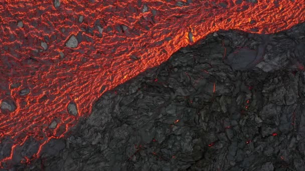 Luftfoto Tekstur Størknet Lava Felt Close – Stock-video