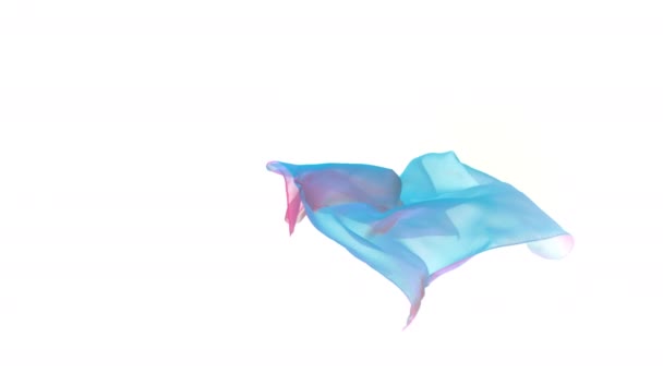 Pastel Rengi Şeffaf Ipek Kumaş Rüzgarla Akıyor Süper Yavaş Çekim — Stok video