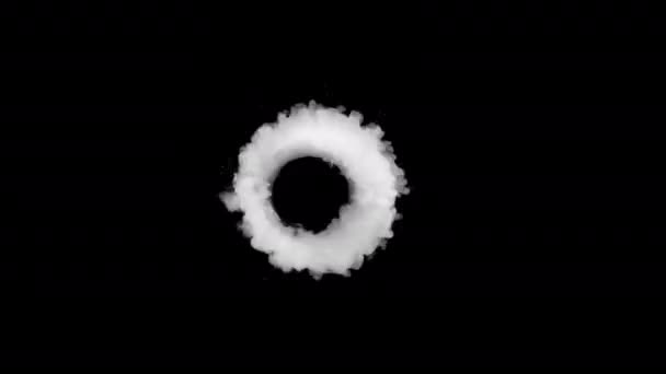 Super Slow Motion Shot Atmospheric Smoke Ring Shape Streszczenie Tła — Wideo stockowe