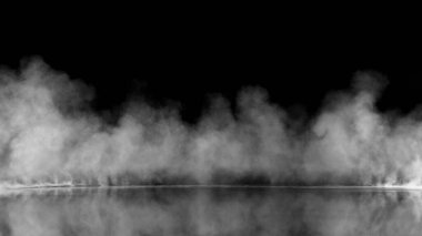 Abstract white smoke on black background clipart