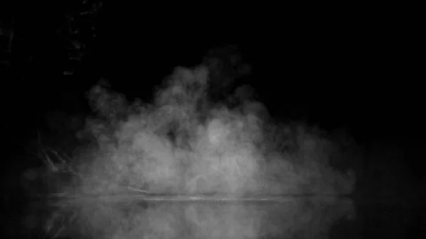 Abstrato Fumaça Branca Sobre Fundo Preto — Fotografia de Stock