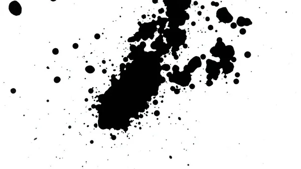 Macro Shot Black Ink Drops Isolated White Background — Stock Photo, Image