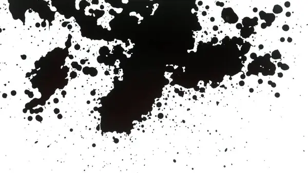 Macro Shot Van Zwarte Inkt Druppels Geïsoleerd Witte Achtergrond — Stockfoto