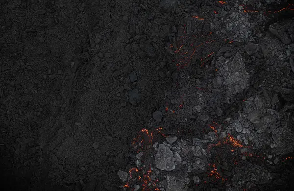 Aerial View Texture Solidifying Lava Field Close Stock Picture