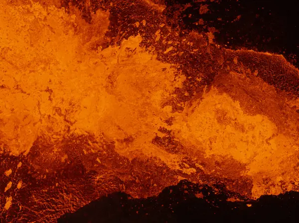 Aerial View Texture Solidifying Lava Field Close Stock Image