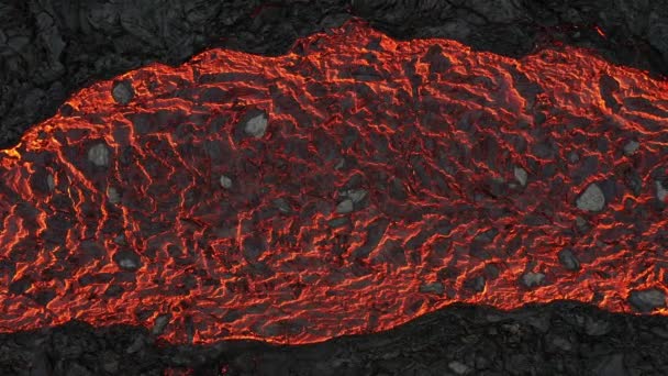 Luftaufnahme Der Textur Eines Sich Erstarrenden Lavafeldes Nahaufnahme — Stockvideo