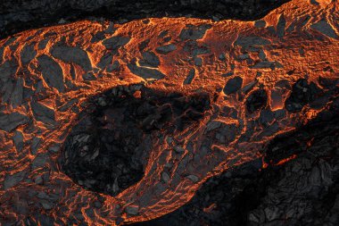 Katı bir lav alanının dokusunun havadan görünüşü