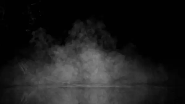 Absztrakt Atmoszférikus Fehér Füst Textúra Háttér Fekete Stock Kép