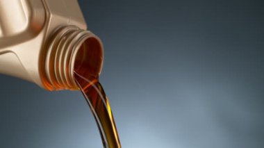 Plastik konteynırdan dökülen yağın Süper Yavaş Çekimi. 1000 FPS 'te Yüksek Hız Sineması Kamerası' nda çekildi.