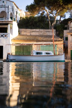 View of idyllic old fishing village harbor of Cala Figuera , Santanyi Mallorca clipart