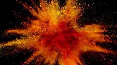 Süper Yavaş Çekim Renk Tozu Patlaması Siyah Arkaplan 'da izole edildi. Yüksek Hız Sineması Kamerası 'nda 1.000 fps hızla çekilmiştir. .