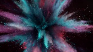 Süper Yavaş Çekim Renk Tozu Patlaması Siyah Arkaplan 'da izole edildi. Yüksek Hız Sineması Kamerası 'nda 1.000 fps hızla çekilmiştir. .