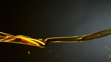 Süper Yavaş Çekim Dökülen Yağ. 1000 FPS 'te Yüksek Hız Sineması Kamerası' nda çekildi.