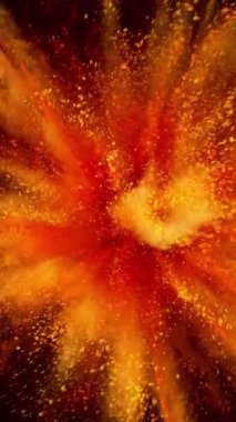 Süper Yavaş Çekim Renk Tozu Patlaması Siyah Arkaplan 'da izole edildi. Yüksek Hız Sinema Kamerası 'nda 1.000 fps dikey yönelimde çekilmiştir.