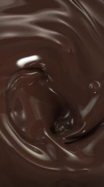 Dönen Erimiş Çikolatanın Süper Yavaş Hareketi. Yüksek Hız Sinema Kamerası, 1000 Fps