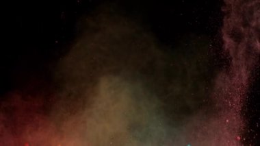 Süper Yavaş Çekim Renk Tozu Patlaması Siyah Arkaplan 'da izole edildi. Yüksek Hız Sineması Kamerası 'nda 1.000 fps hızla çekilmiştir.