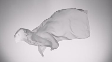 Kadife ipek kumaşın çok yavaş çekimleri rüzgârla savruluyor, yüksek hızlı sinematik kamerada 1000 fp hızla çekiliyor. .