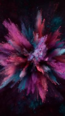 Süper Yavaş Çekim Renk Tozu Patlaması Siyah Arkaplan 'da izole edildi. Yüksek Hız Sineması Kamerası 'nda 1.000 fps hızla çekilmiştir.