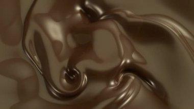 Dönen Erimiş Çikolatanın Süper Yavaş Hareketi. Yüksek Hız Sinema Kamerası, 1000 Fps