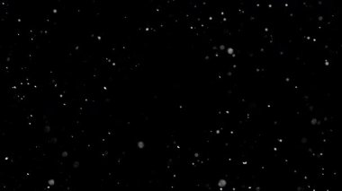 Kar yağışının Süper Yavaş Çekimi Siyah Arkaplanda 1000 fp 'de izole edildi.