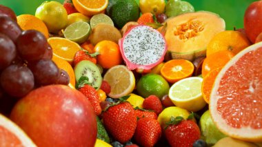 Yığının Üzerinde Farklı Taze Meyve Türleri, Yakın plan