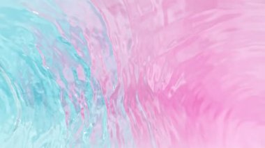 Açık mavi arka planda su yüzeyinin çok yavaş hareket etmesi. 1000 FPS 'te Yüksek Hız Sineması Kamerası' nda çekildi.