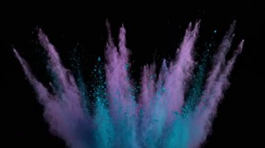 Renk Tozu Patlamasının Süper Yavaş Çekimi. 1000 FPS 'te Yüksek Hız Sineması Kamerası' nda çekildi.