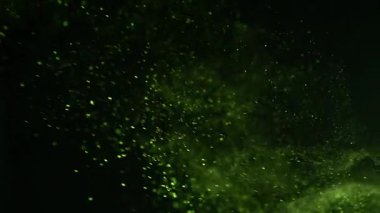 Süper Yavaş Hareket Detaylı Uçan kibrit tozu çekimi. 1000 FPS 'te Yüksek Hız Sineması Kamerası' nda çekildi.