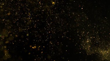 Dondurma Hareketi Çekimi Altın Parıltı Arkaplanı Siyah Üzerine İzole Edildi