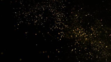 Dondurma Hareketi Çekimi Altın Parıltı Arkaplanı Siyah Üzerine İzole Edildi