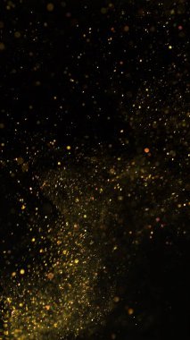 Dondurma Hareketi Çekimi Altın Parıltı Arkaplanı Siyah Üzerine İzole Edildi