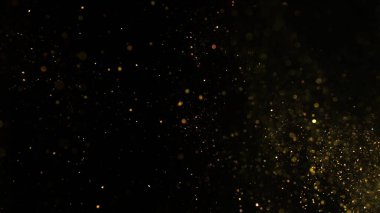 Dondurma Hareketi Çekimi Altın Parıltı Arkaplanı Siyah Üzerine İzole Edildi