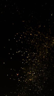 Dondurma Hareketi Çekimi Altın Parıltı Arkaplanı Siyah Üzerine İzole Edildi